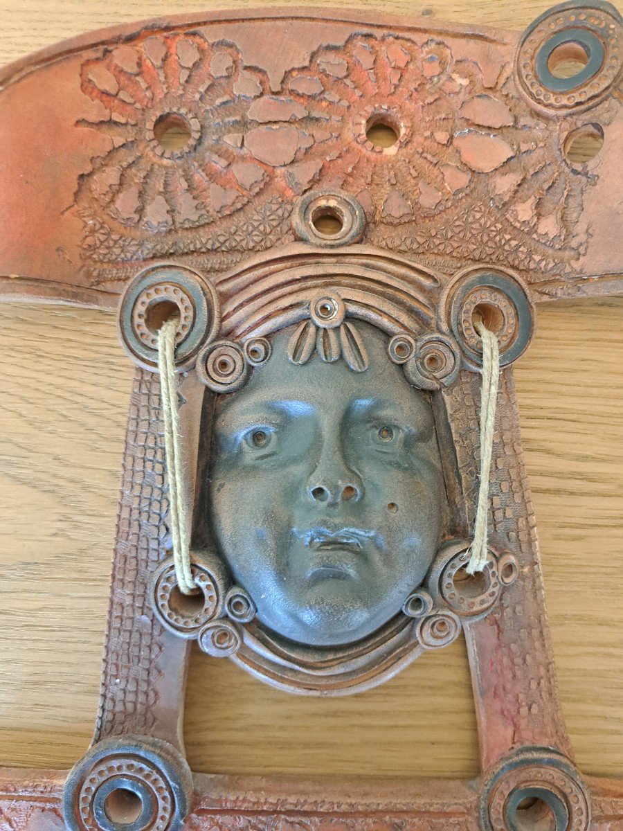 Patrick De Losowitch, Sculpture Two Faces, Terracotta, 20th Century. -photo-4