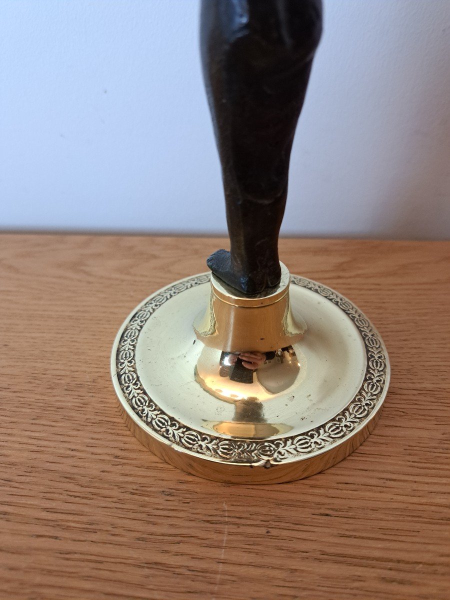 Return From Egypt Candlestick, Bronze, Empire, Early XIXe Century. -photo-3