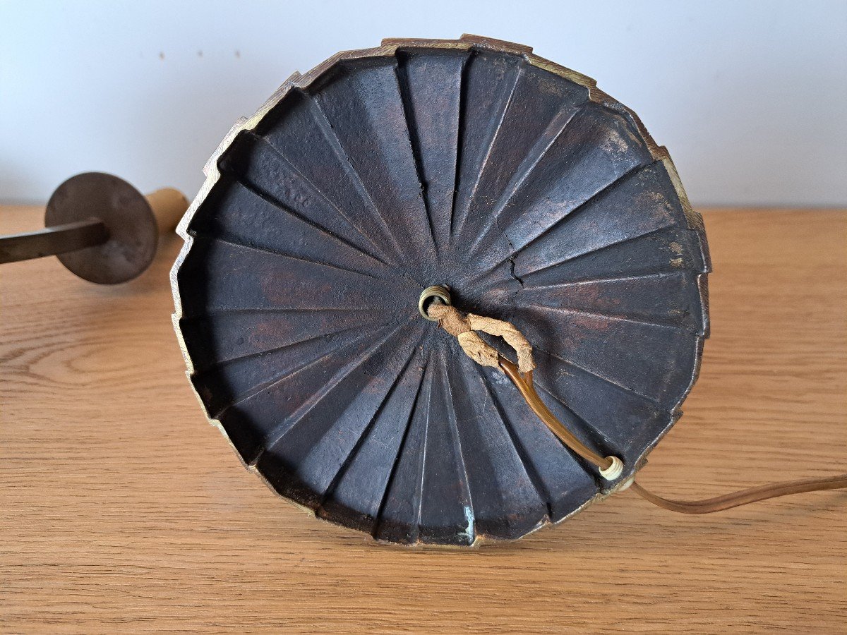 Paire De Lampes , Moderniste , Bronze , Art Déco , XX°. -photo-6