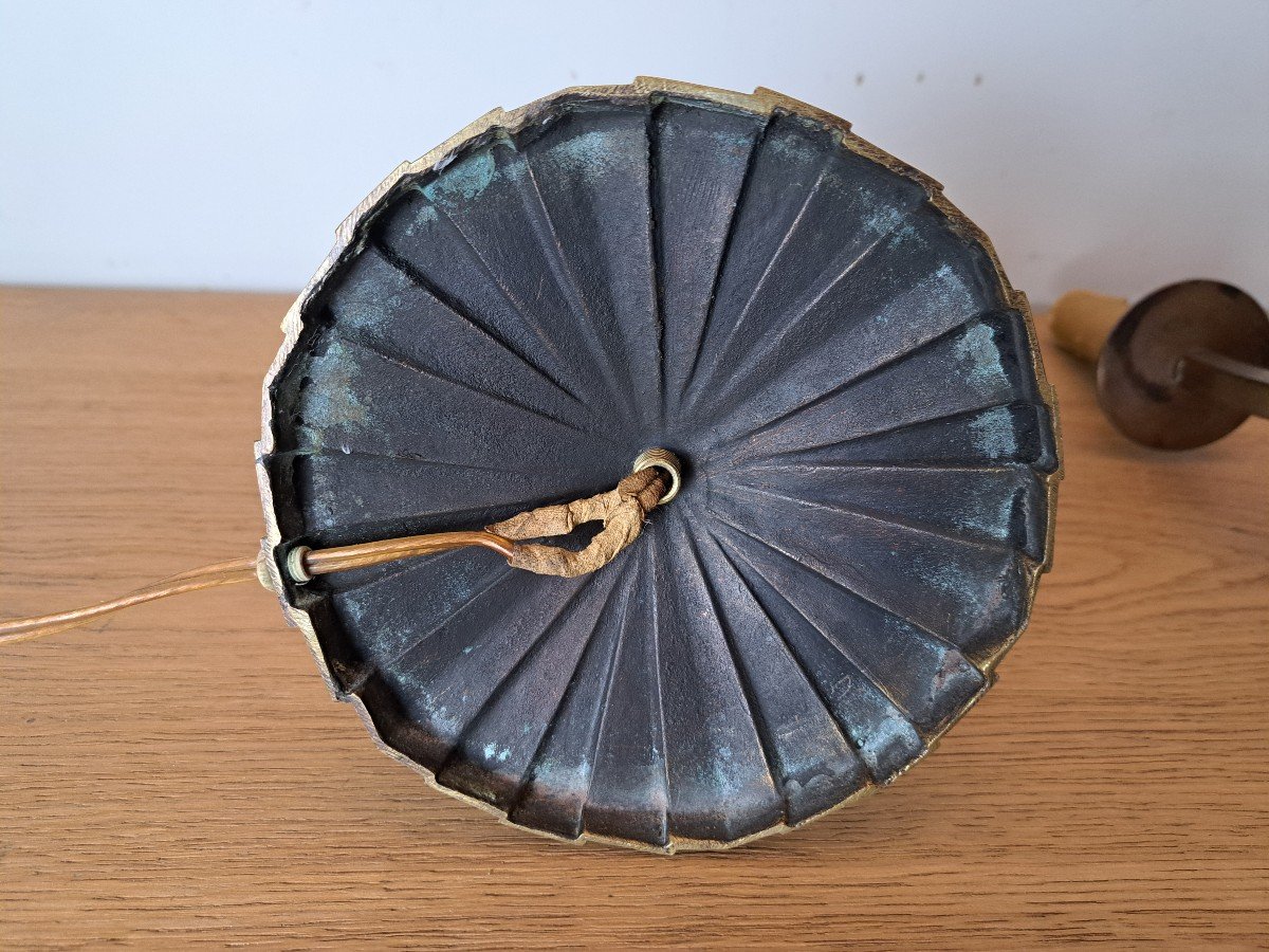 Paire De Lampes , Moderniste , Bronze , Art Déco , XX°. -photo-7
