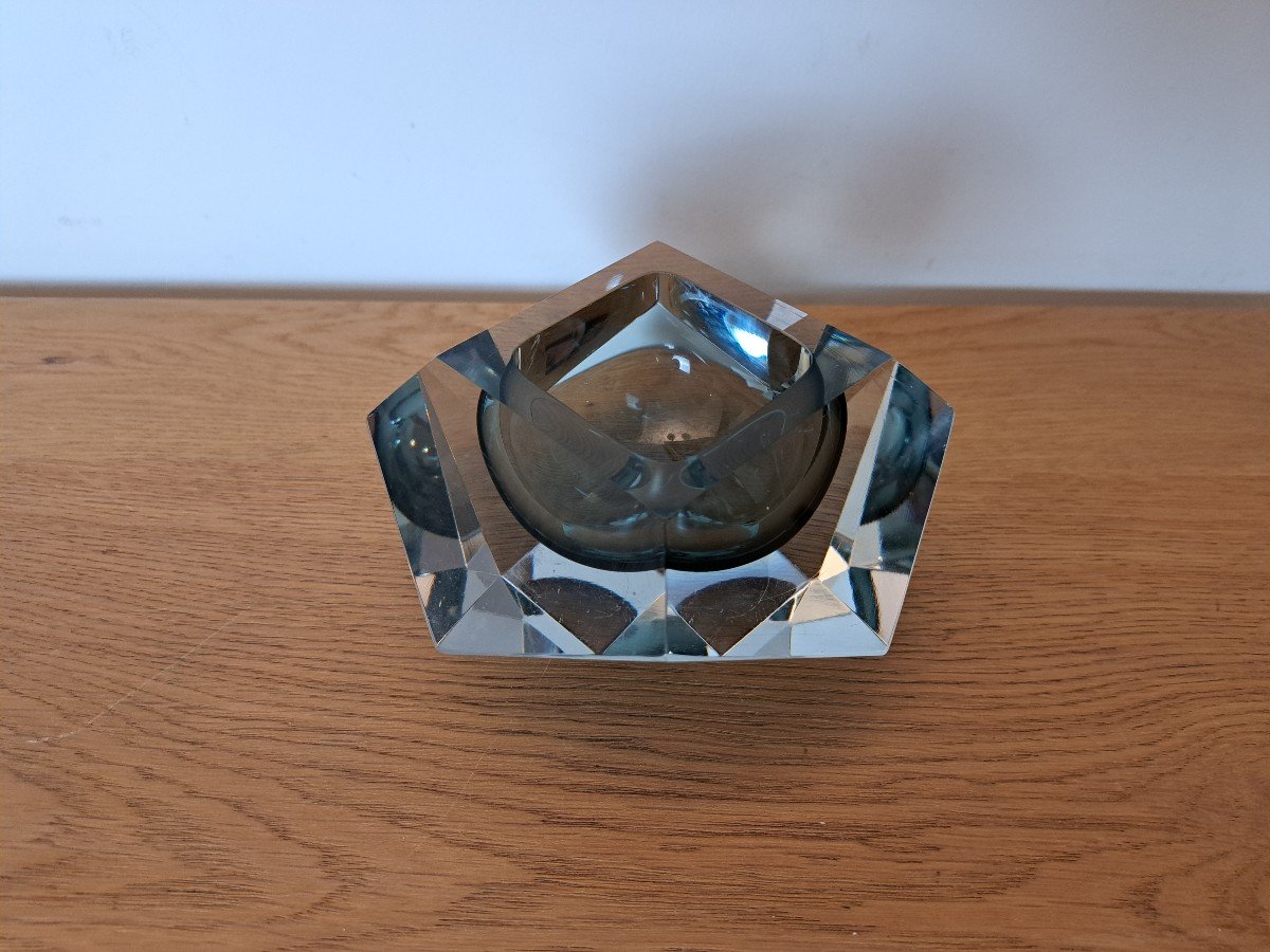 Sommerso Murano, Ashtray / Pocket Tray, Diamond, Italy, 1970s -photo-3