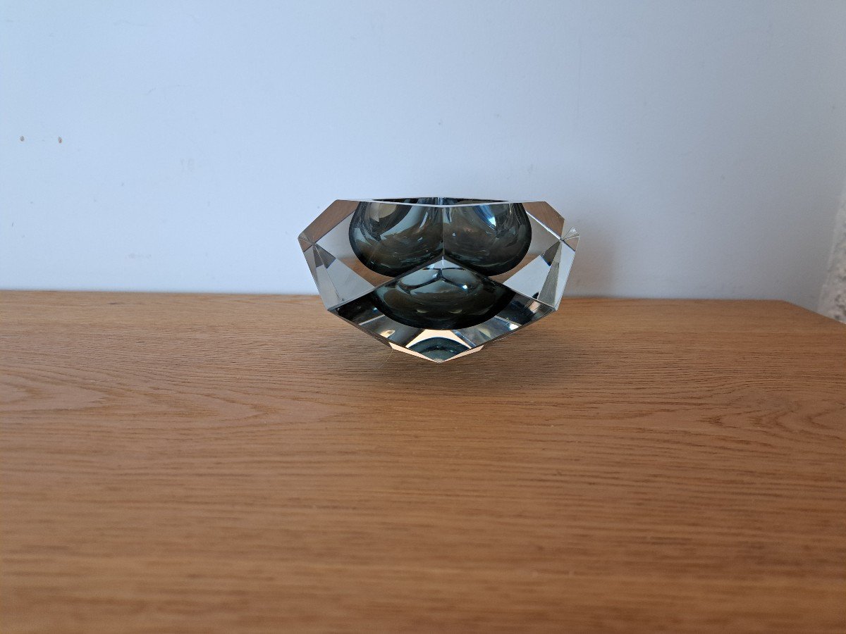 Sommerso Murano, Ashtray / Pocket Tray, Diamond, Italy, 1970s -photo-4