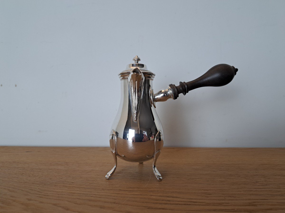 Selfish Coffee Pot/jug In Solid Silver, 19th Century. -photo-4