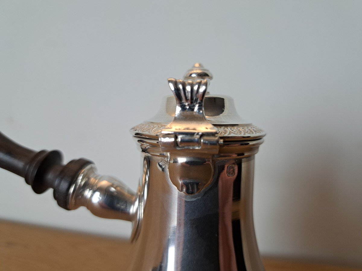 Selfish Coffee Pot/jug In Solid Silver, 19th Century. -photo-7