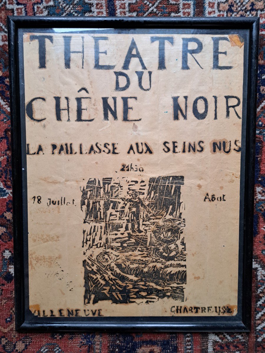 Poster For The Black Oak Theater, The Bare-breasted Straw Hat, Paper, 1968. 