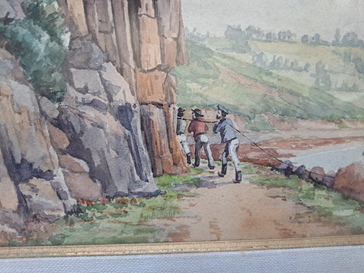 L.Ollivier , Le sphinx de Four à Chaux , Aquarelle , Fin XIX°. -photo-1