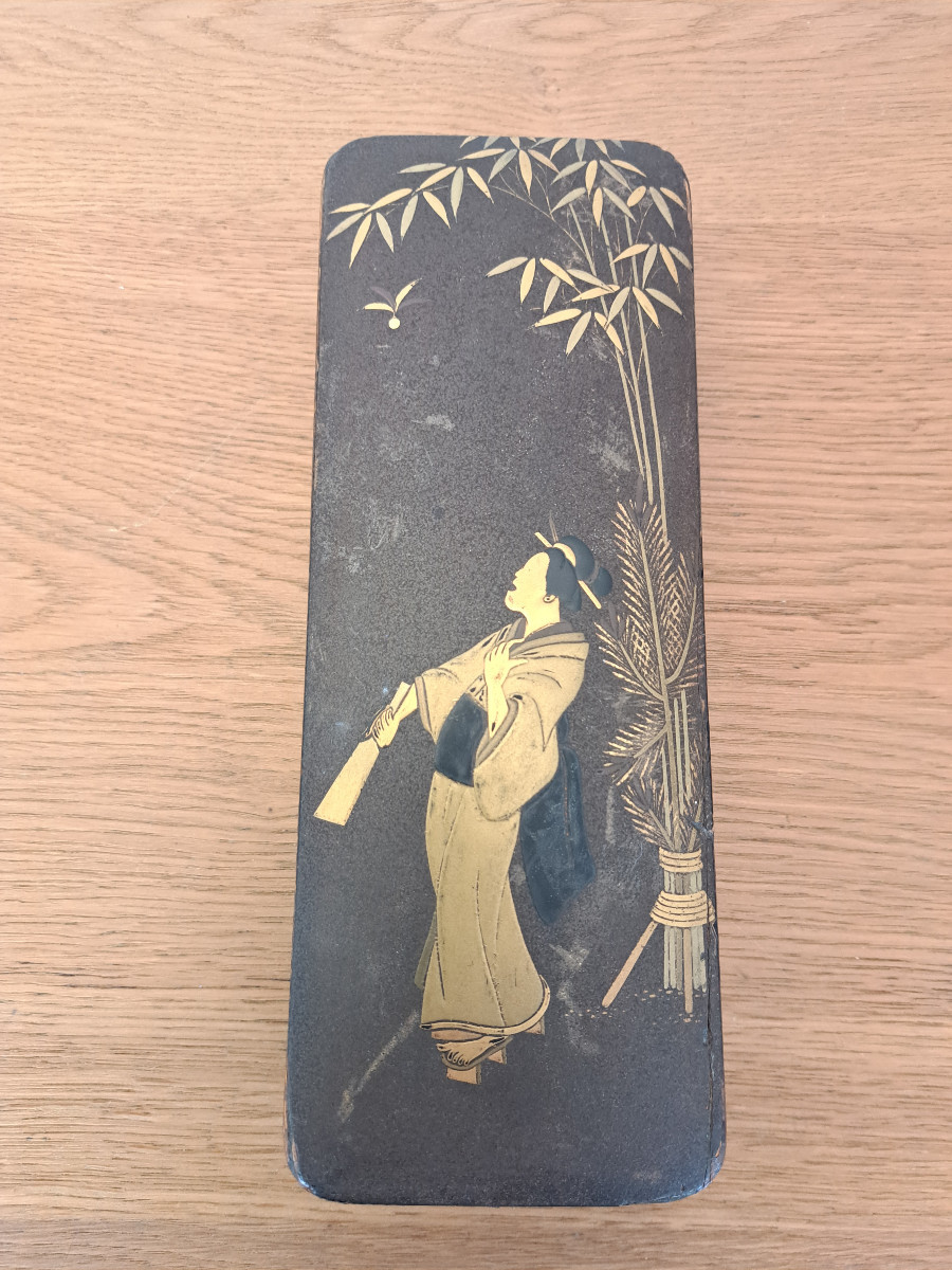 Japon , Boite , Bako , Bois Laqué , Fin XIX°/début XX°. 