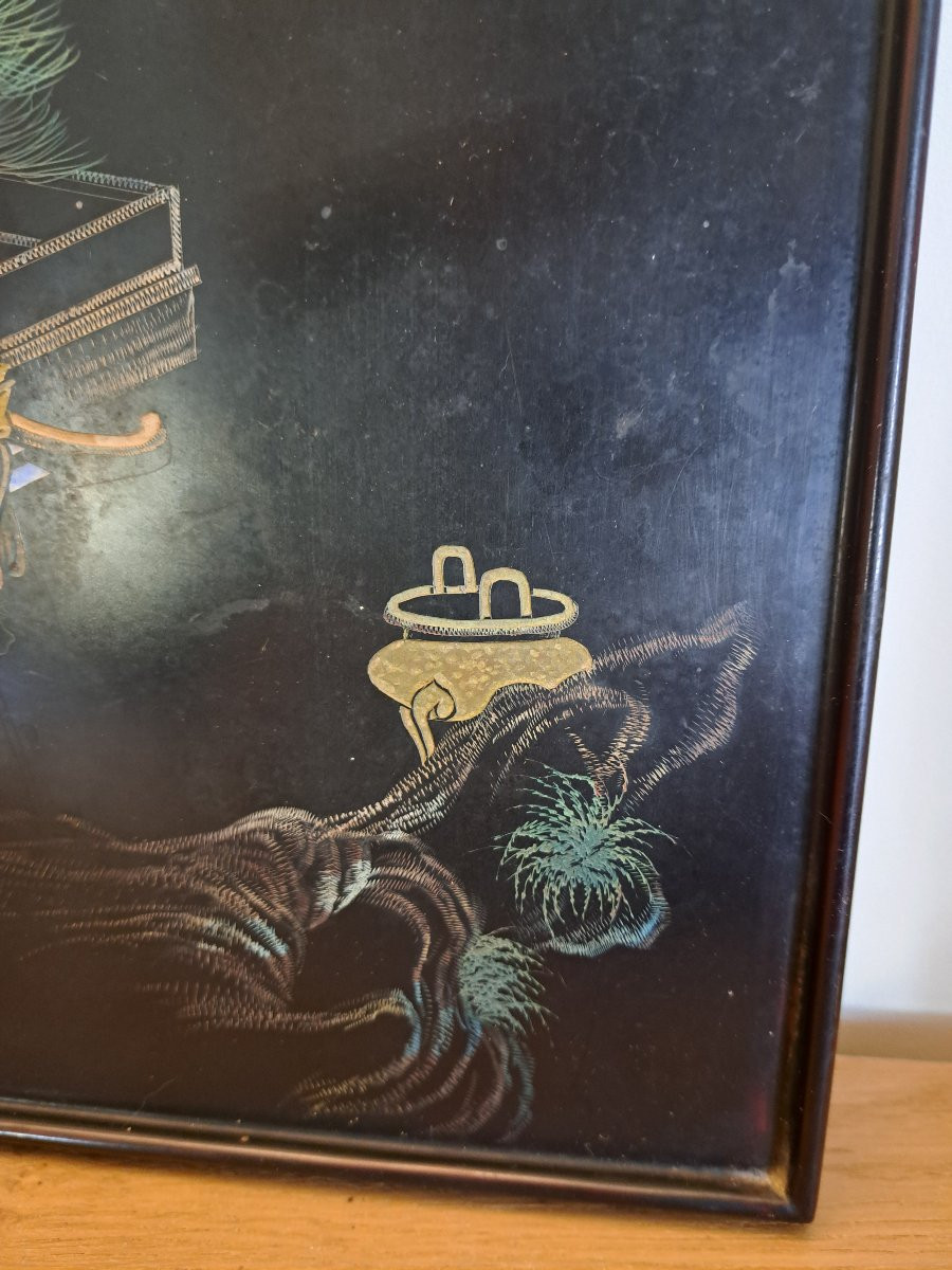 Thanh Ley, Lacquer Panel, Signed, Vietnam, 20th Century. -photo-4