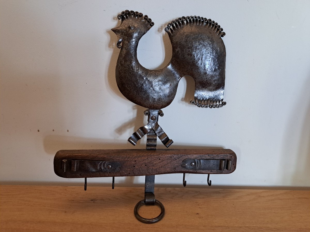Archelle Au Coq , Métal Et Bois , Début XX°. -photo-5