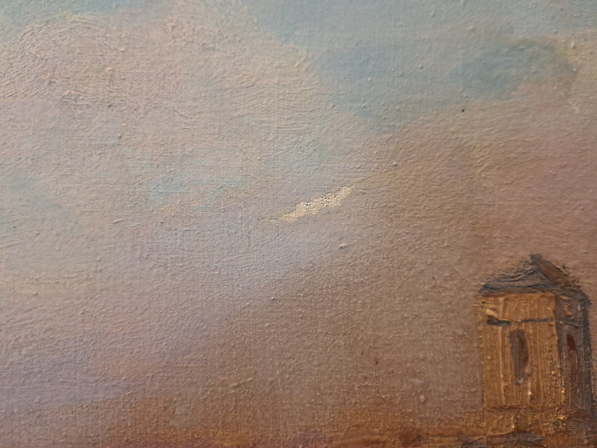 François Dandleuf , Marine Provençale , Huile Sur Toile , XX°. -photo-1