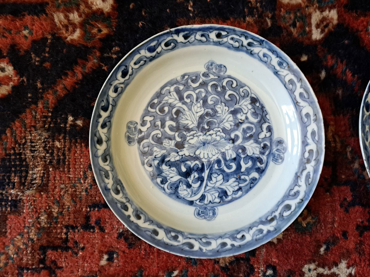 Chine , Ensemble De 10 Assiettes , Porcelaine Tianqi Chongzheng , Ming , XVII°.-photo-2