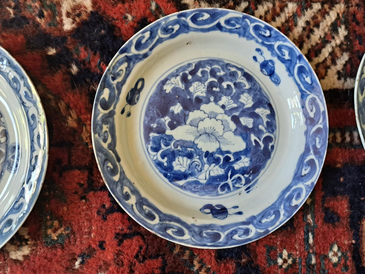 Chine , Ensemble De 10 Assiettes , Porcelaine Tianqi Chongzheng , Ming , XVII°.-photo-3