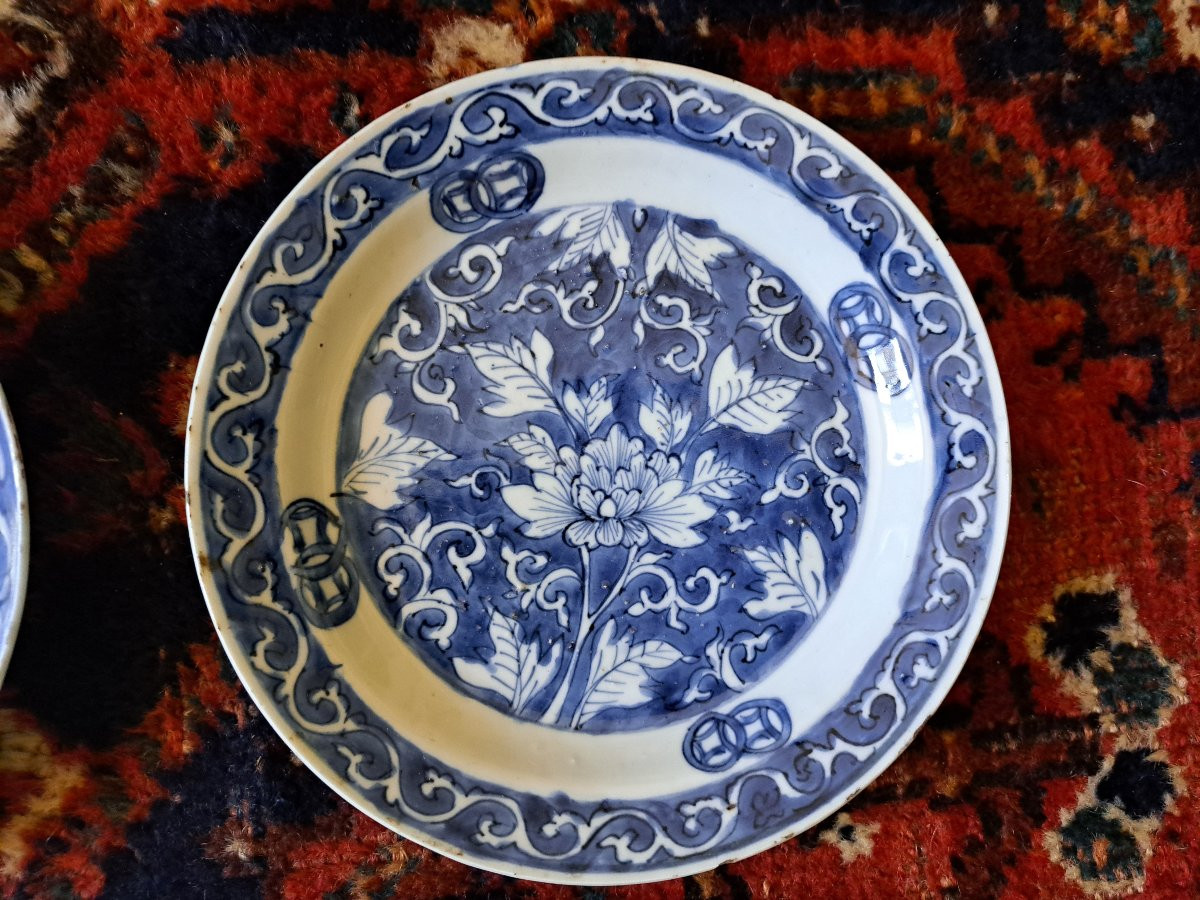 Chine , Ensemble De 10 Assiettes , Porcelaine Tianqi Chongzheng , Ming , XVII°.-photo-1