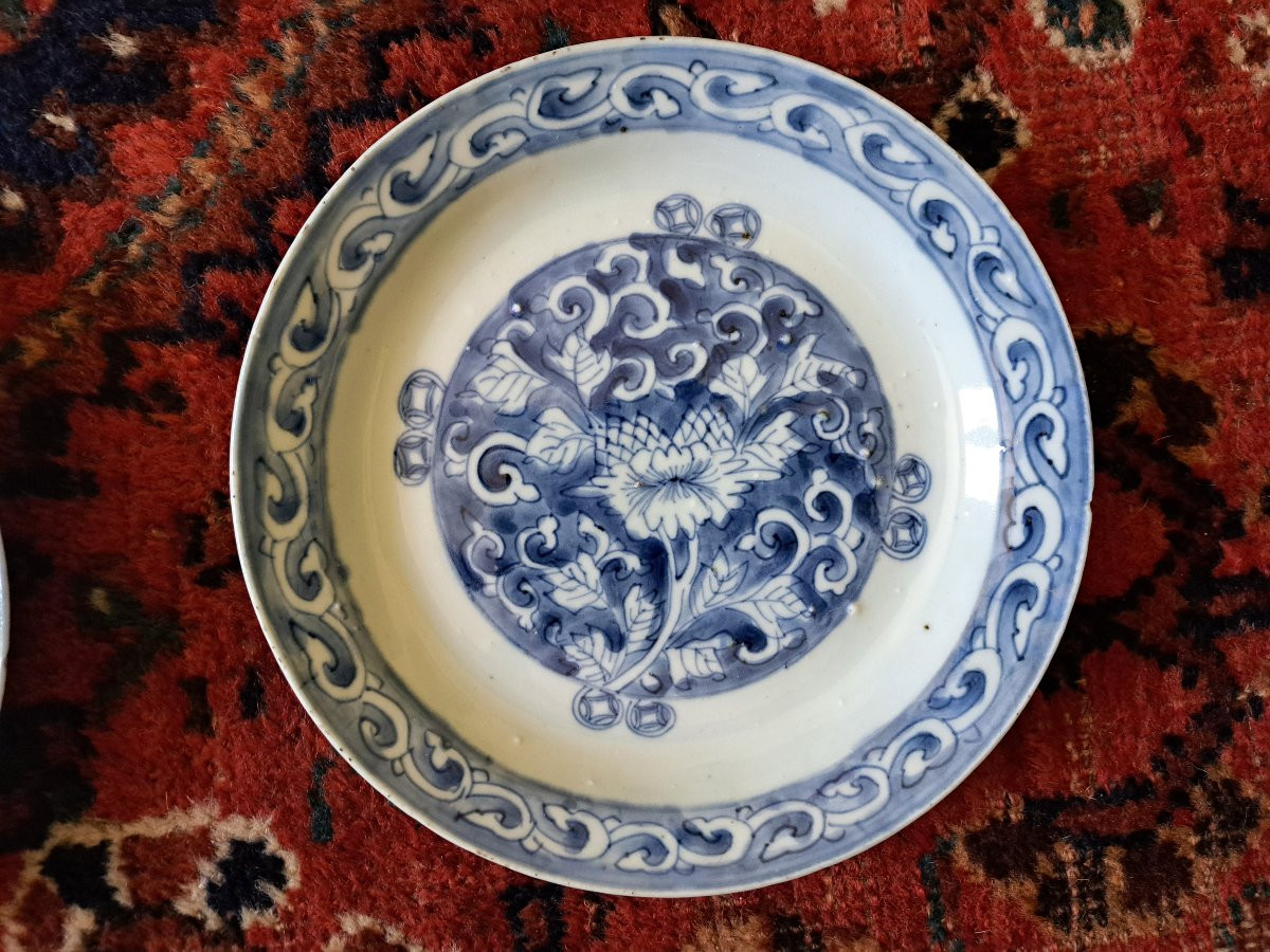 Chine , Ensemble De 10 Assiettes , Porcelaine Tianqi Chongzheng , Ming , XVII°.-photo-2