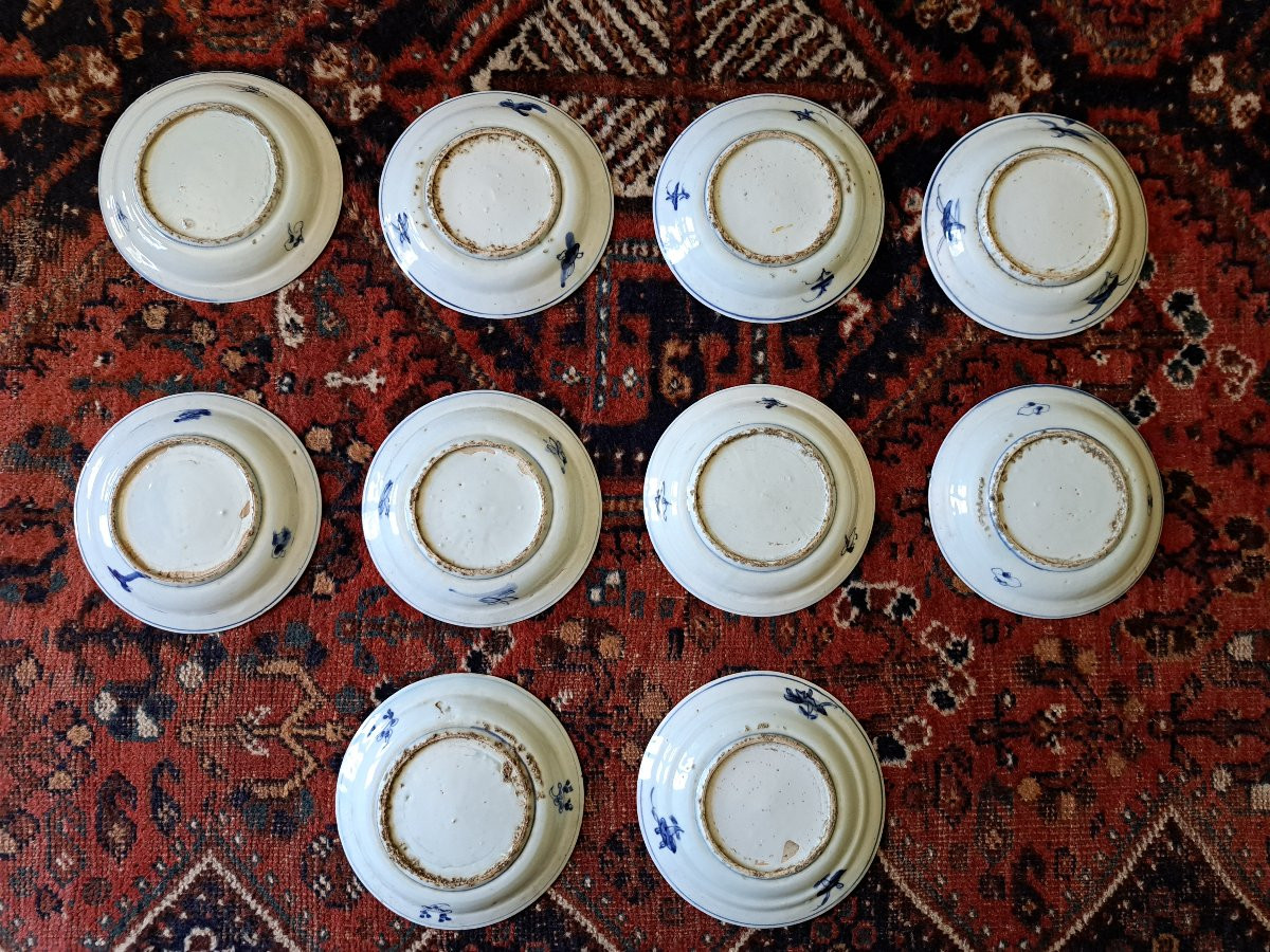 Chine , Ensemble De 10 Assiettes , Porcelaine Tianqi Chongzheng , Ming , XVII°.-photo-8
