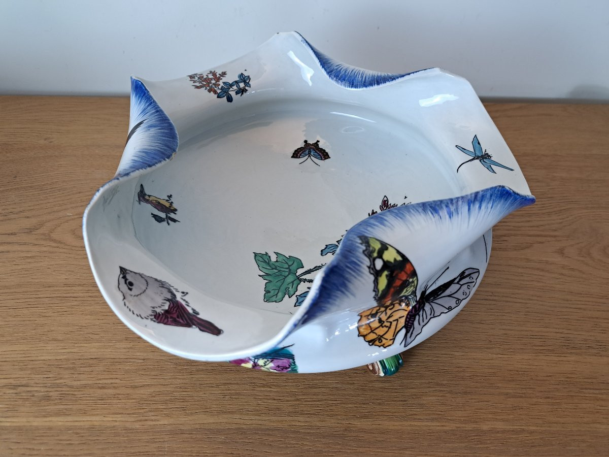 Bracquemond-rousseau , Coupe à Fruit , Faïence Fine , Creil Et Montereau , Fin XIX°. -photo-1