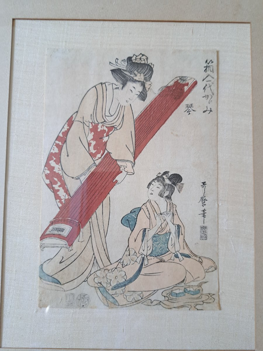 Kitagawa Utamaro (1753-1806), Estampe japonaise , XVIII/XIX°. -photo-2