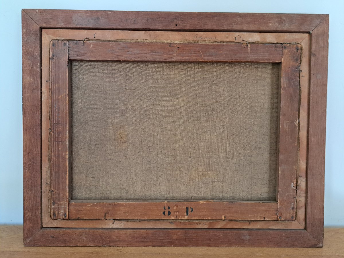 E.Taesch , Le vol de l'avion , Huile sur toile , Ecole naïve , Début XX°. -photo-5