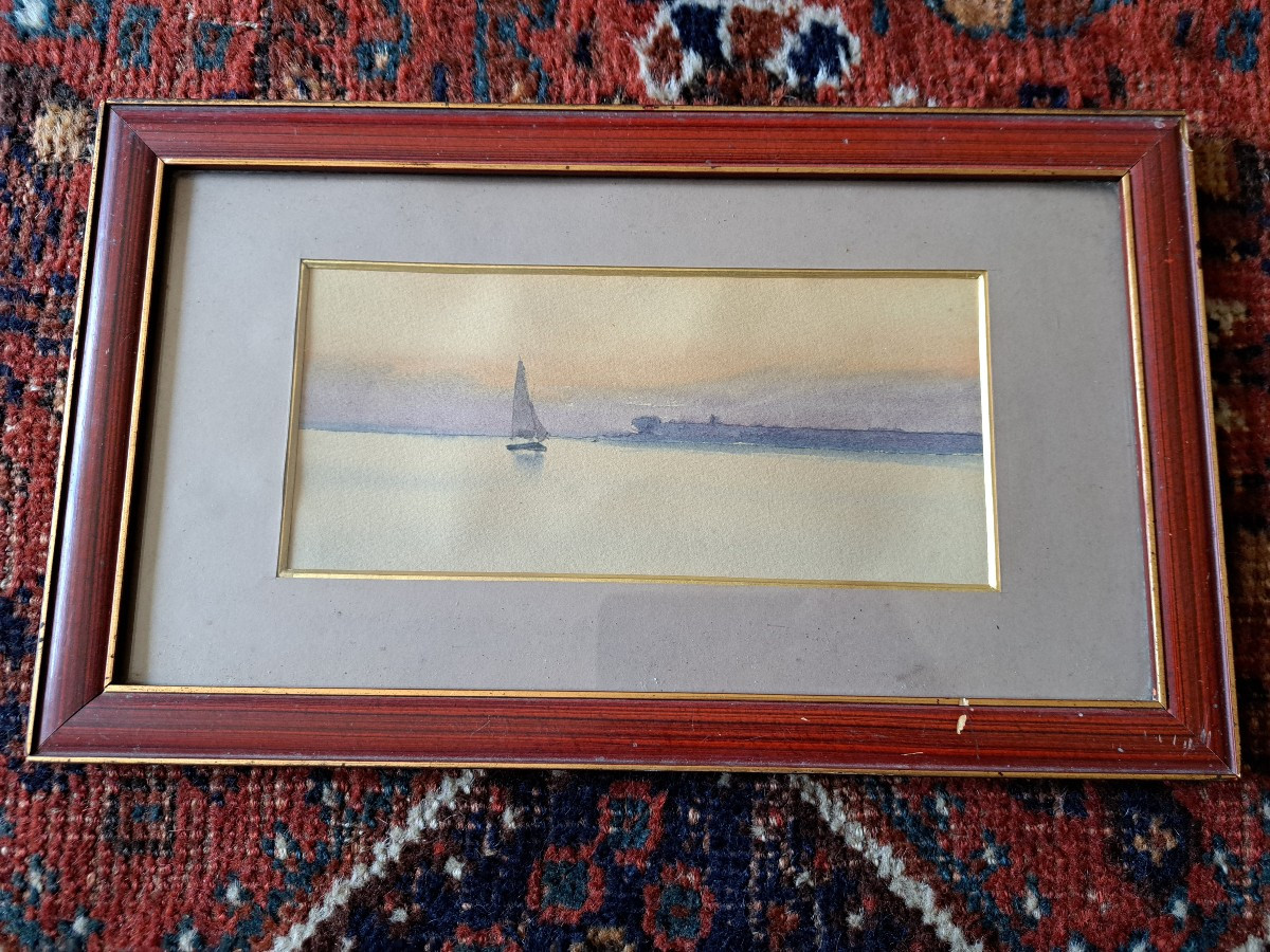 Seascape In Algiers, Watercolor, Early 20th Century. 