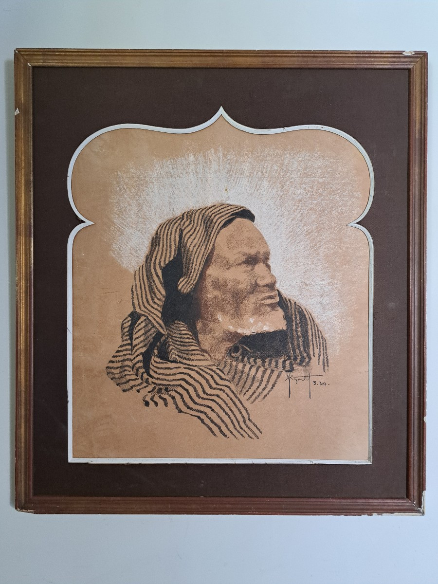 André Rigoulot , Portrait d'un homme oriental , Dessin , XX°.
