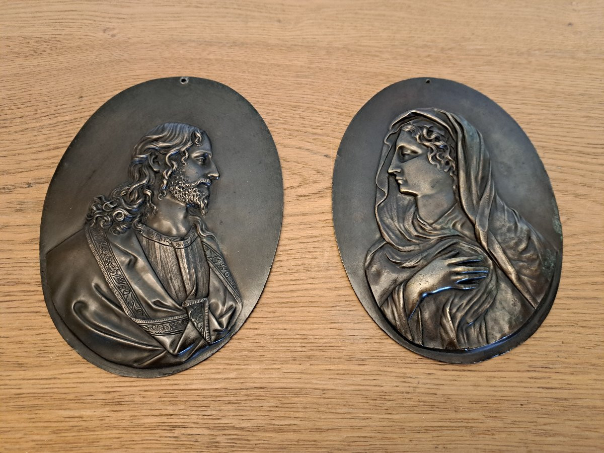 Attribué à Pierre Goret , Paire de plaques de dévotion , Bronze , XVII°. -photo-4