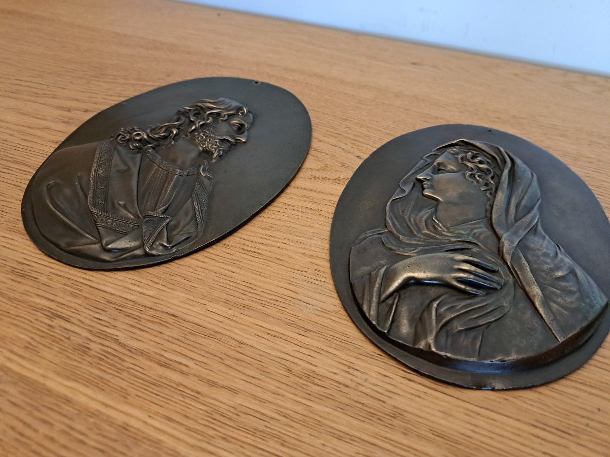 Attribué à Pierre Goret , Paire de plaques de dévotion , Bronze , XVII°. -photo-5