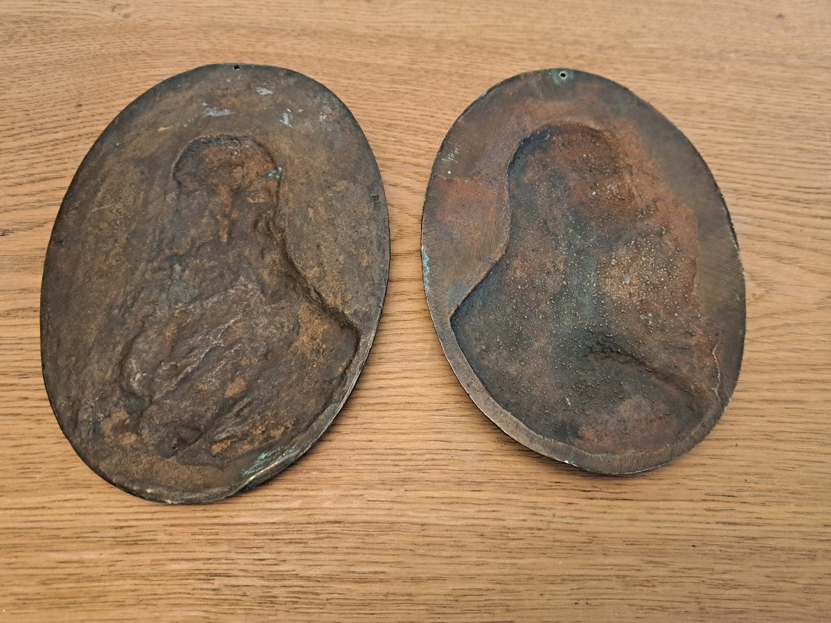 Attribué à Pierre Goret , Paire de plaques de dévotion , Bronze , XVII°. -photo-6