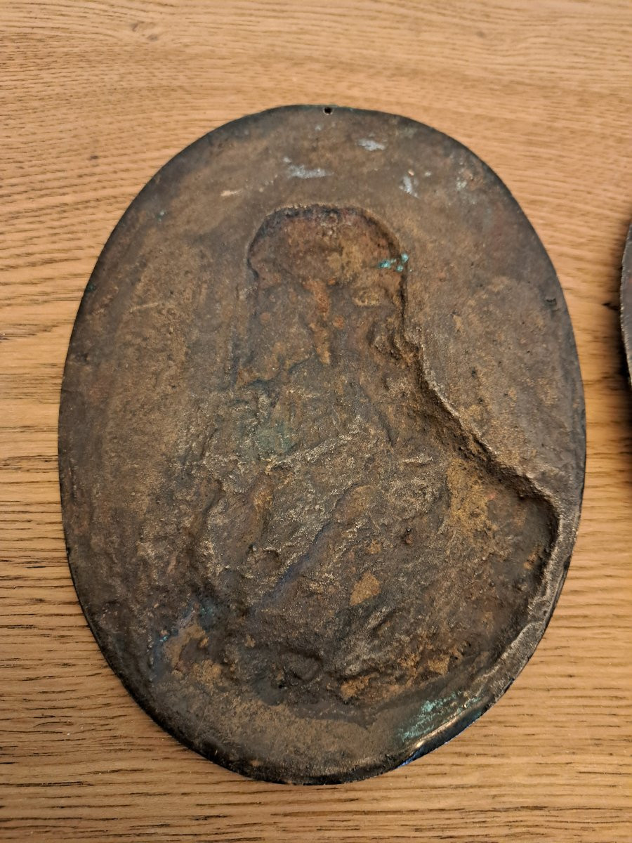 Attribué à Pierre Goret , Paire de plaques de dévotion , Bronze , XVII°. -photo-7