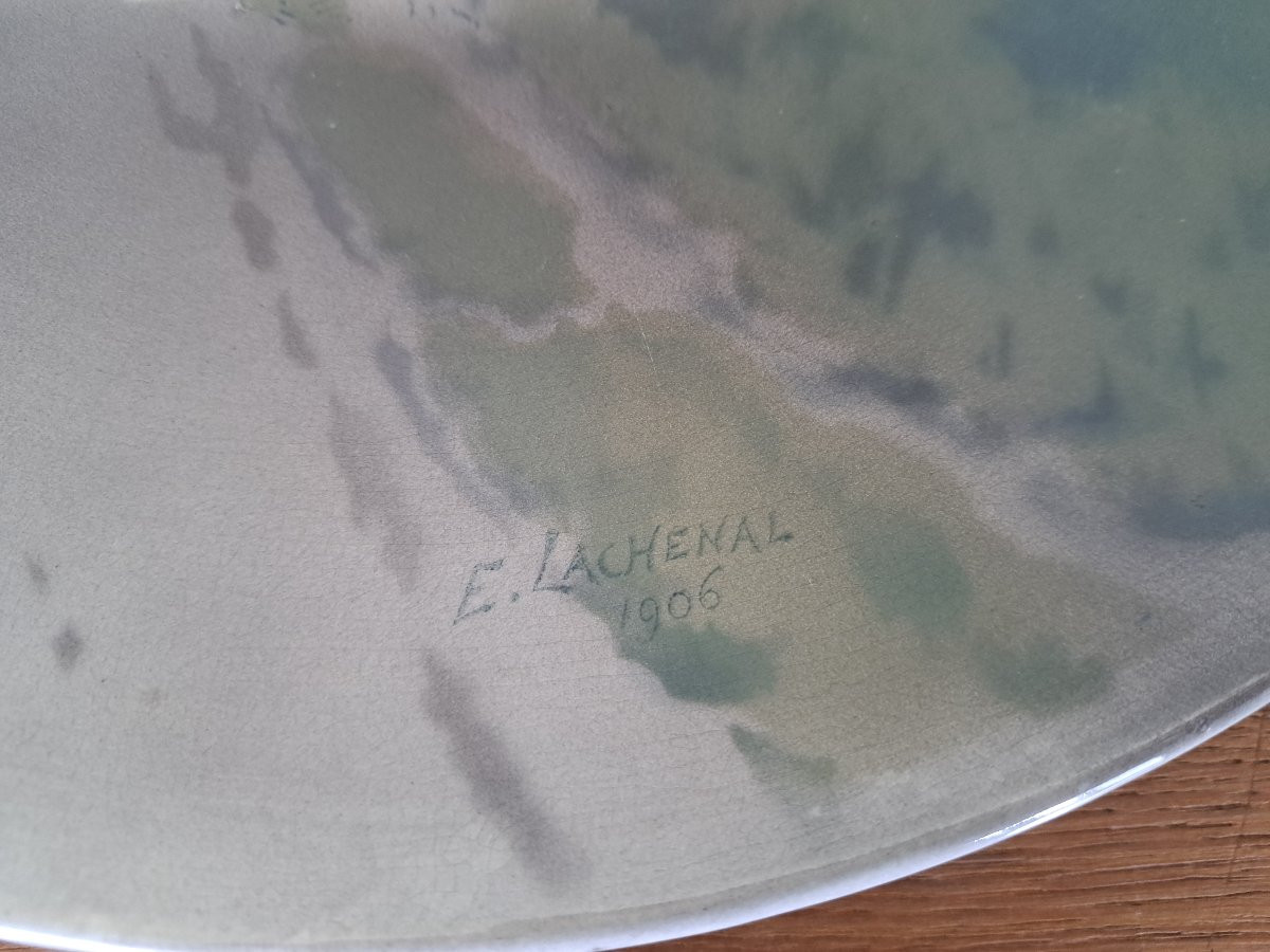Edmond Lachenal, Wall Plate, Ceramic, Art Nouveau, 1906. -photo-2