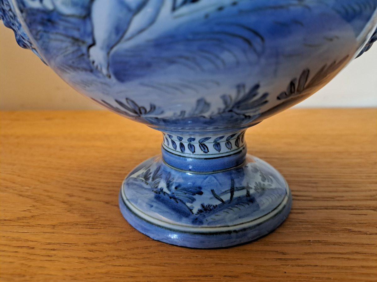 Italy, Cantagalli, Large Vase With Putti, Majolica, 19th Century. -photo-8