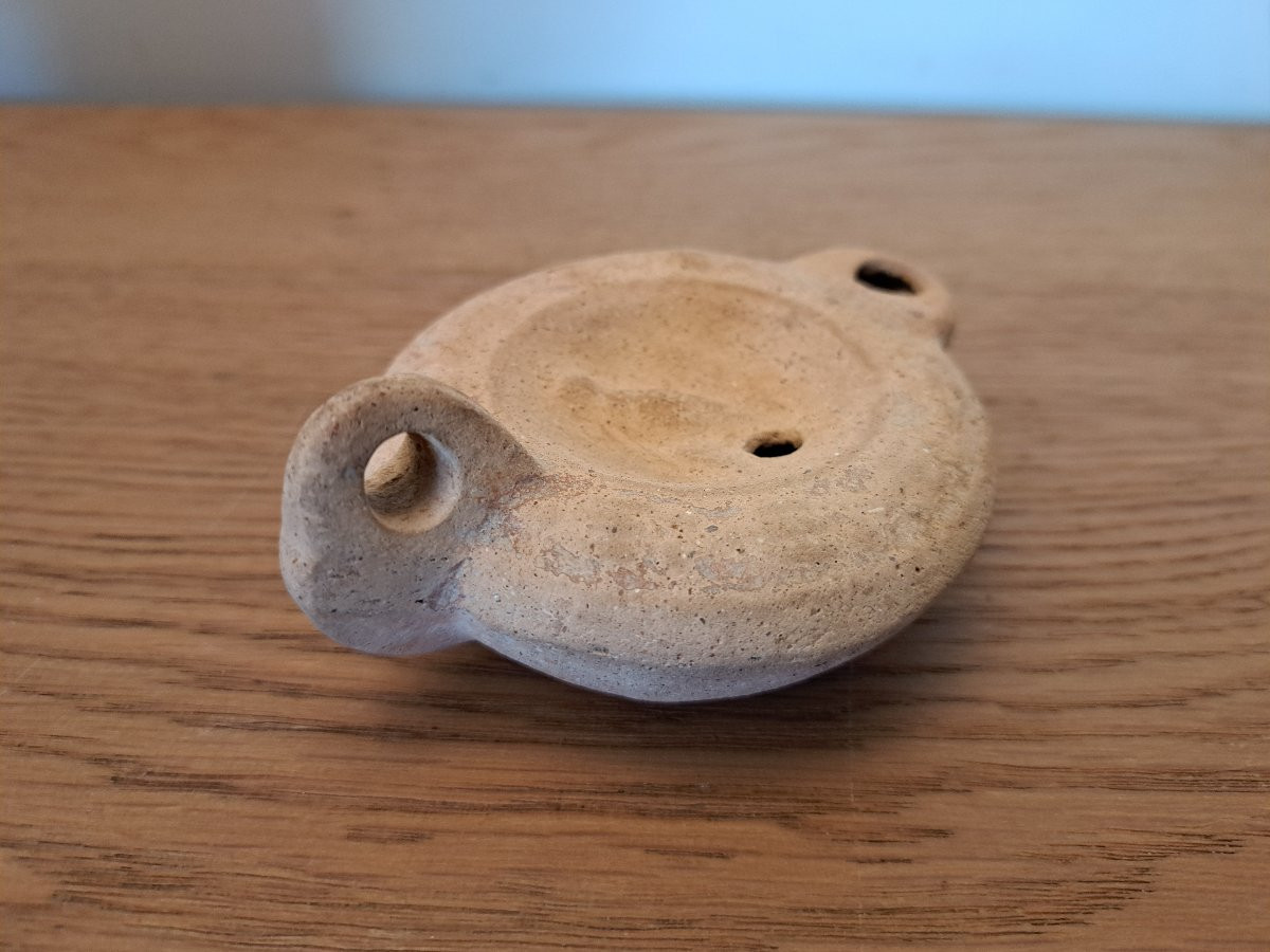Roman Oil Lamp, Terracotta. -photo-4