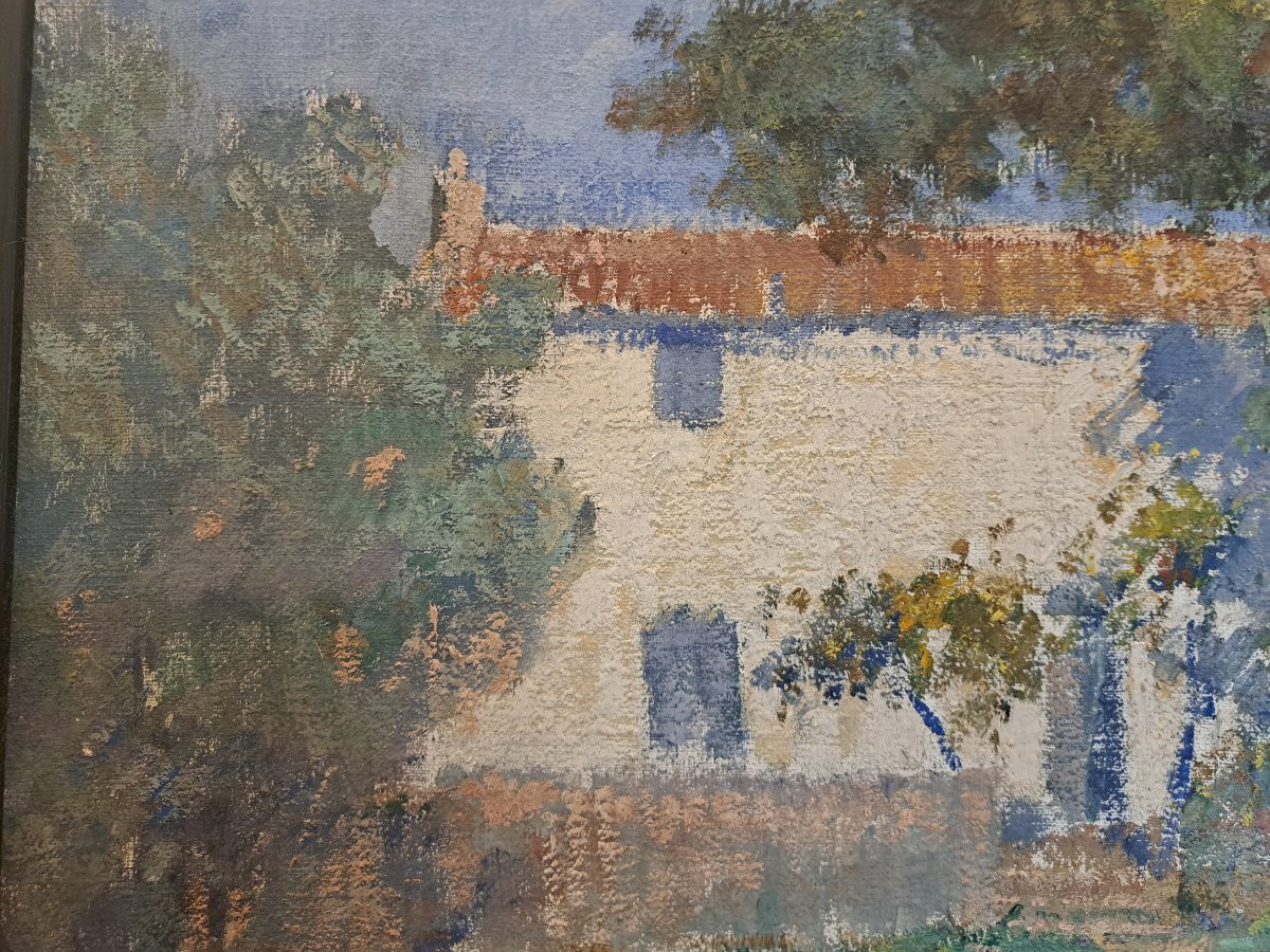 The House At The End Of The Road, Oil On Canvas, Early 20th Century. -photo-4