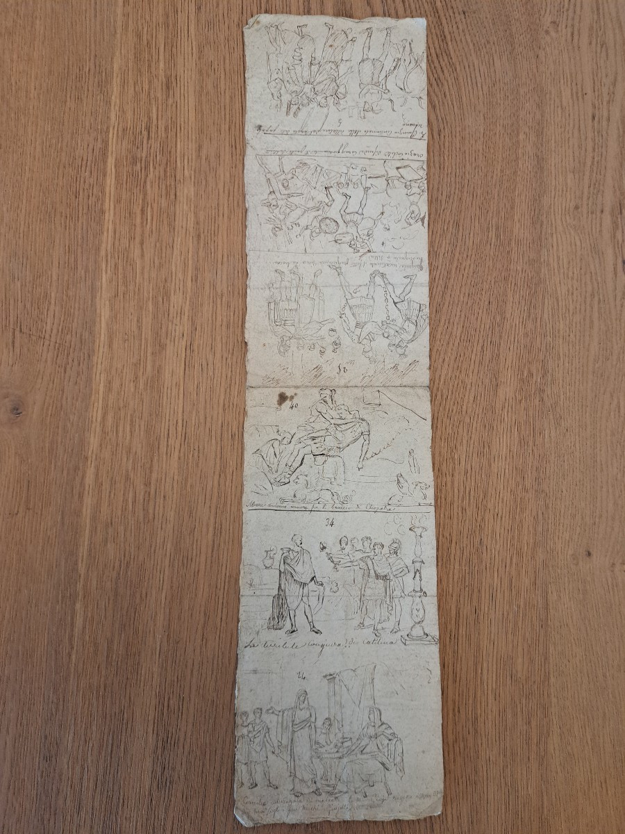 Italian School, Scenes From Roman History, Drawing, Sketch, 18th Century. 