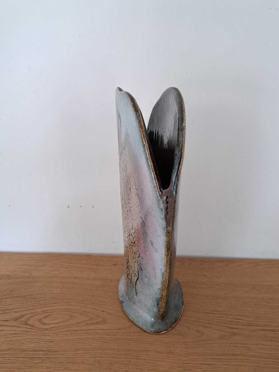 Large Vase, Ceramic, Signed, 20th Century. -photo-3