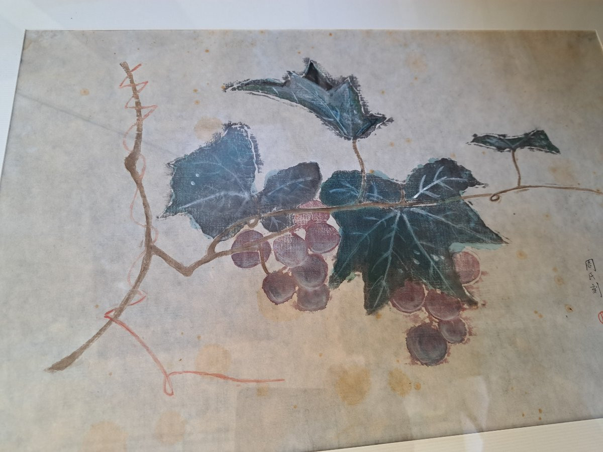 Bunches Of Grapes, Drawing, Japan, 19th/20th Century. -photo-4