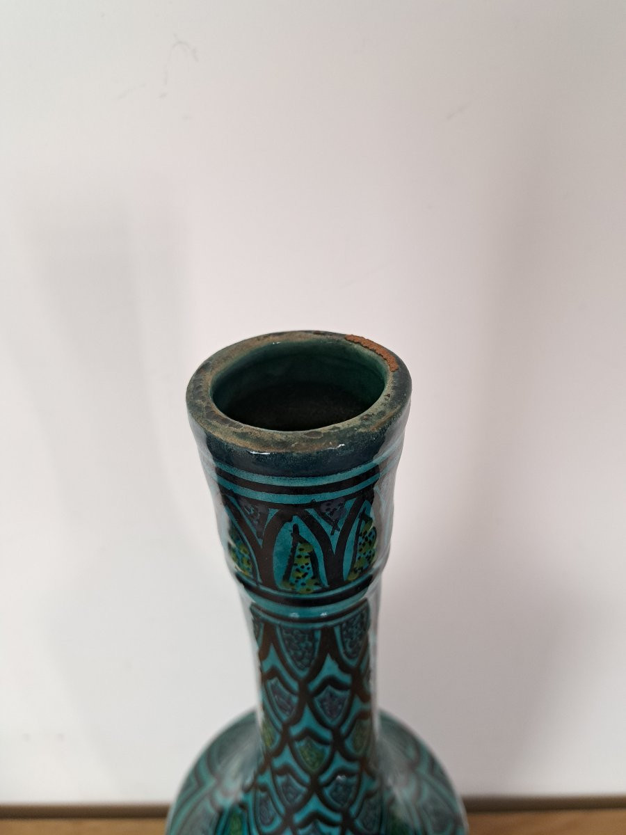 Safi, Morocco, Large Bottle Vase, Ceramic, 20th Century. -photo-4