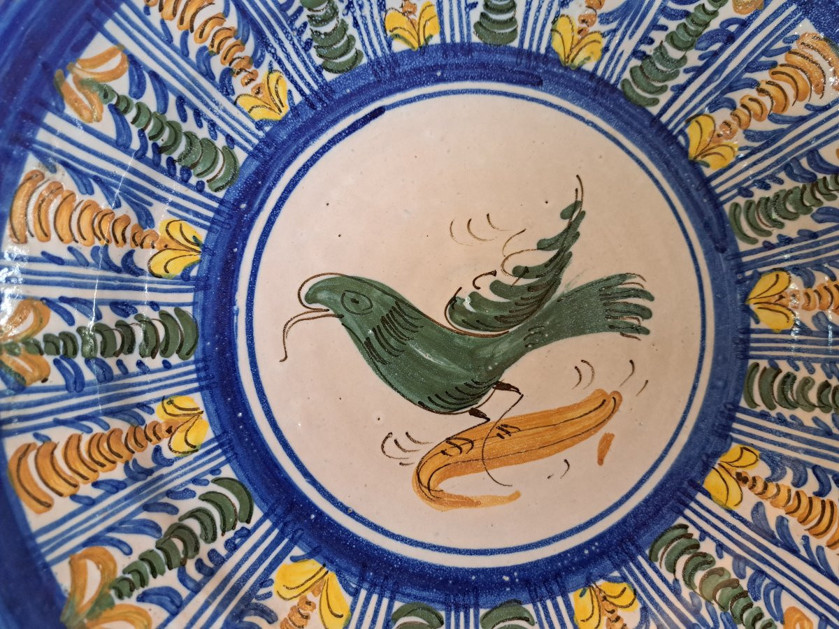 Plat à l'oiseau , Céramique espagnole , Manises (Valence ) , XIX°. -photo-2