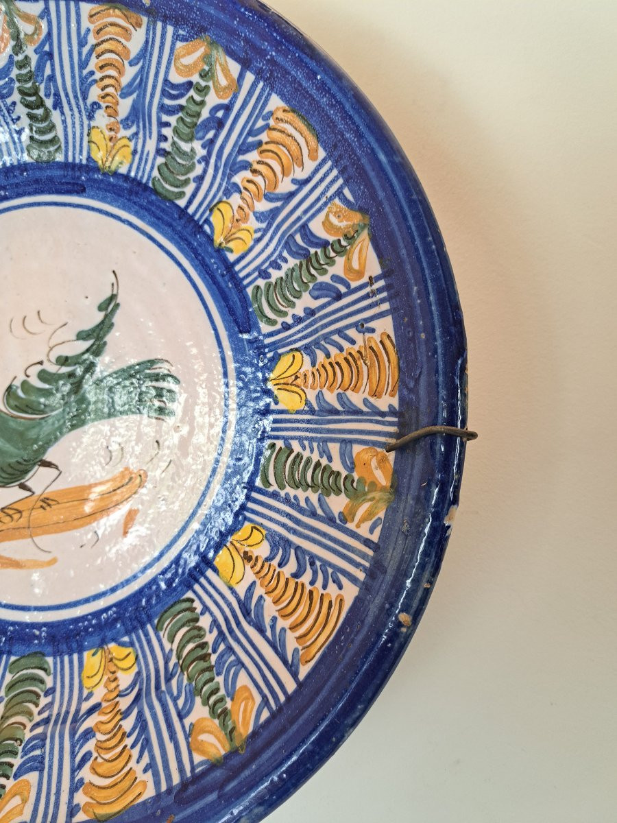 Plat à l'oiseau , Céramique espagnole , Manises (Valence ) , XIX°. -photo-1