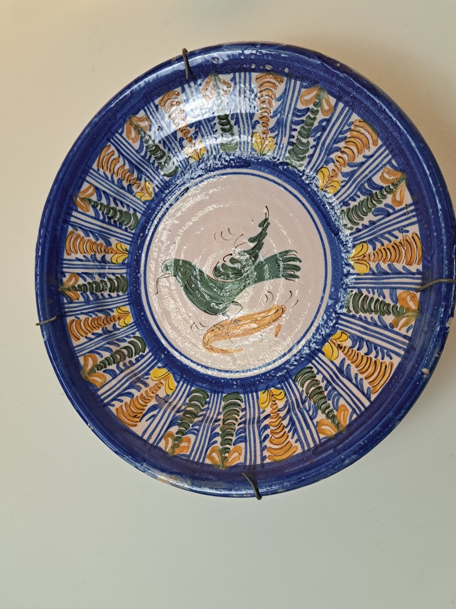 Plat à l'oiseau , Céramique espagnole , Manises (Valence ) , XIX°. -photo-3