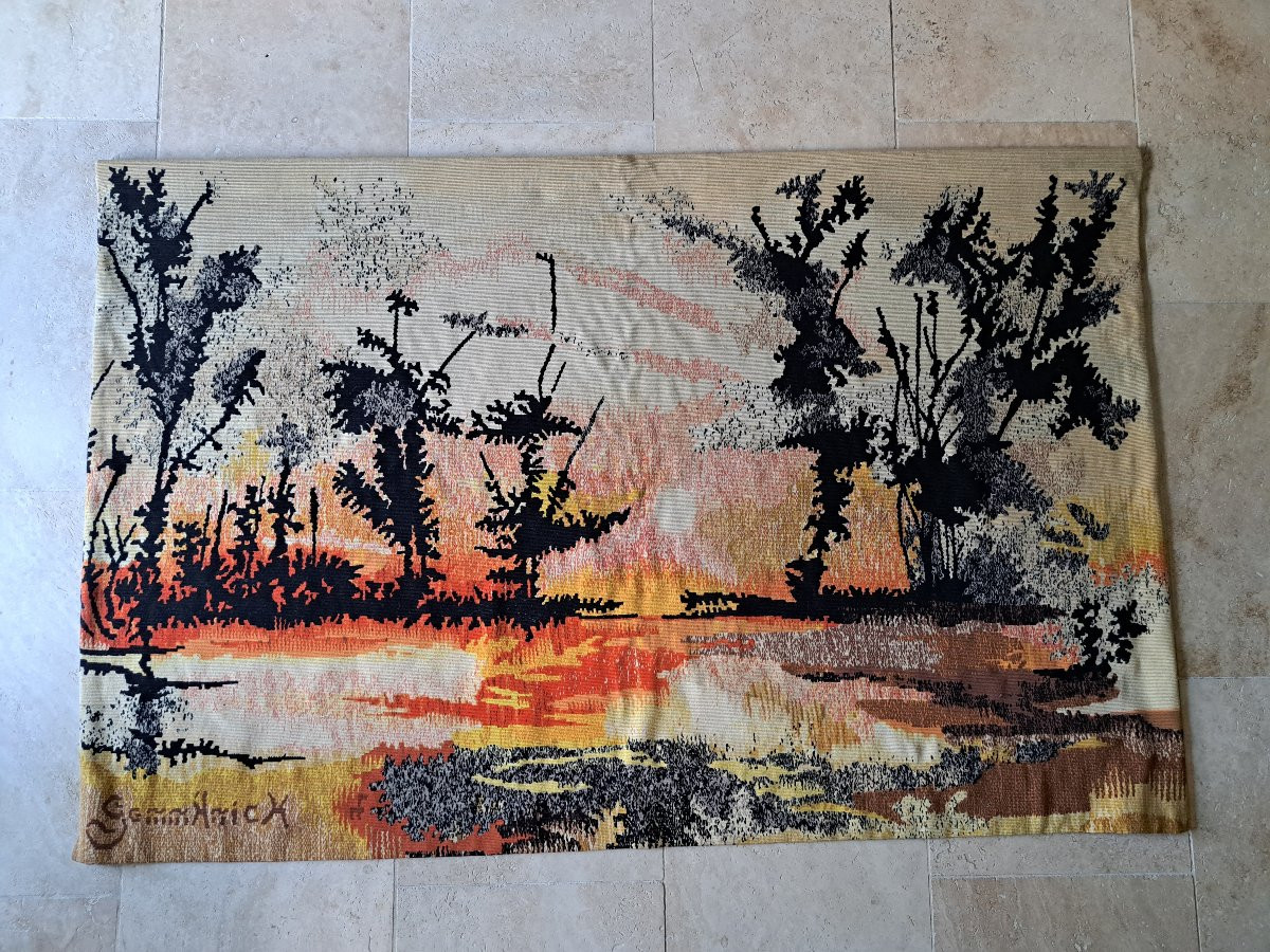 Gemmanick , Crépuscule , Tapisserie , Robert Four , Laine , XX°. -photo-3