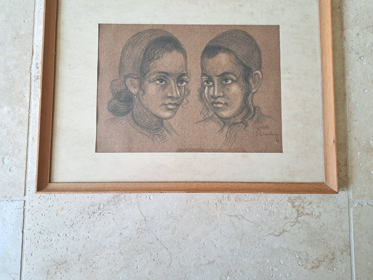 Yacov Eisenberg, Jewish Children, Drawing, 20th Century. -photo-3
