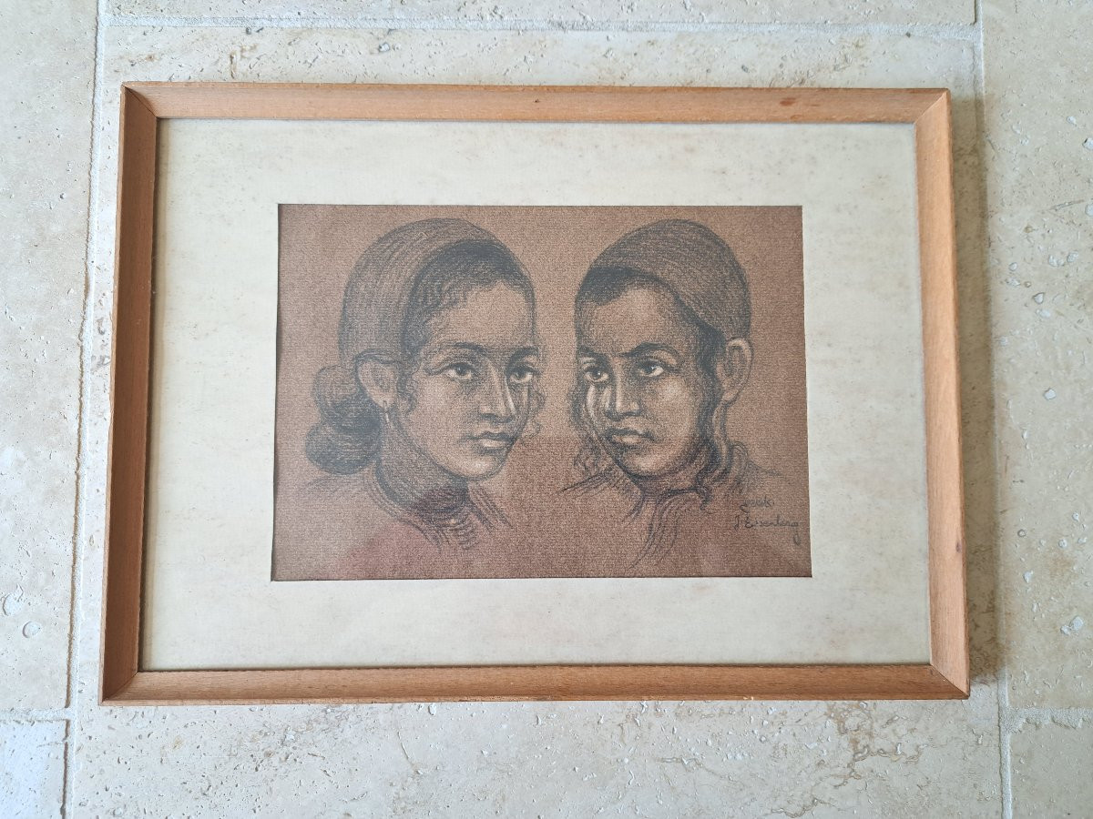 Yacov Eisenberg, Jewish Children, Drawing, 20th Century. -photo-4