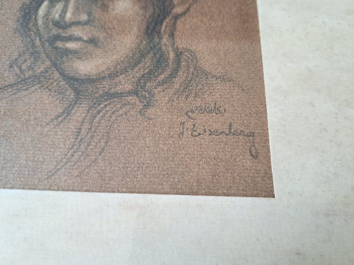Yacov Eisenberg, Jewish Children, Drawing, 20th Century. -photo-2