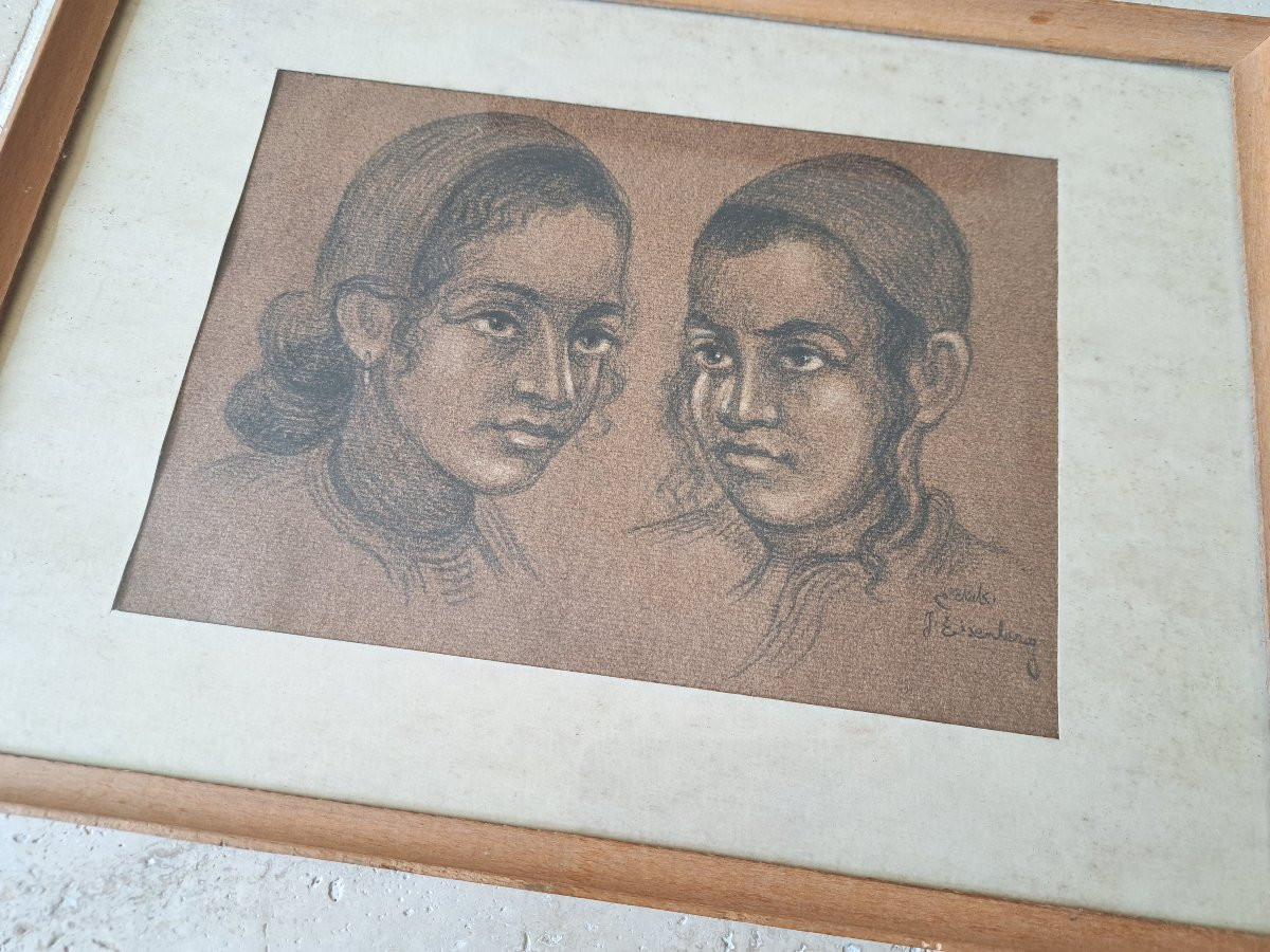 Yacov Eisenberg, Jewish Children, Drawing, 20th Century. -photo-3