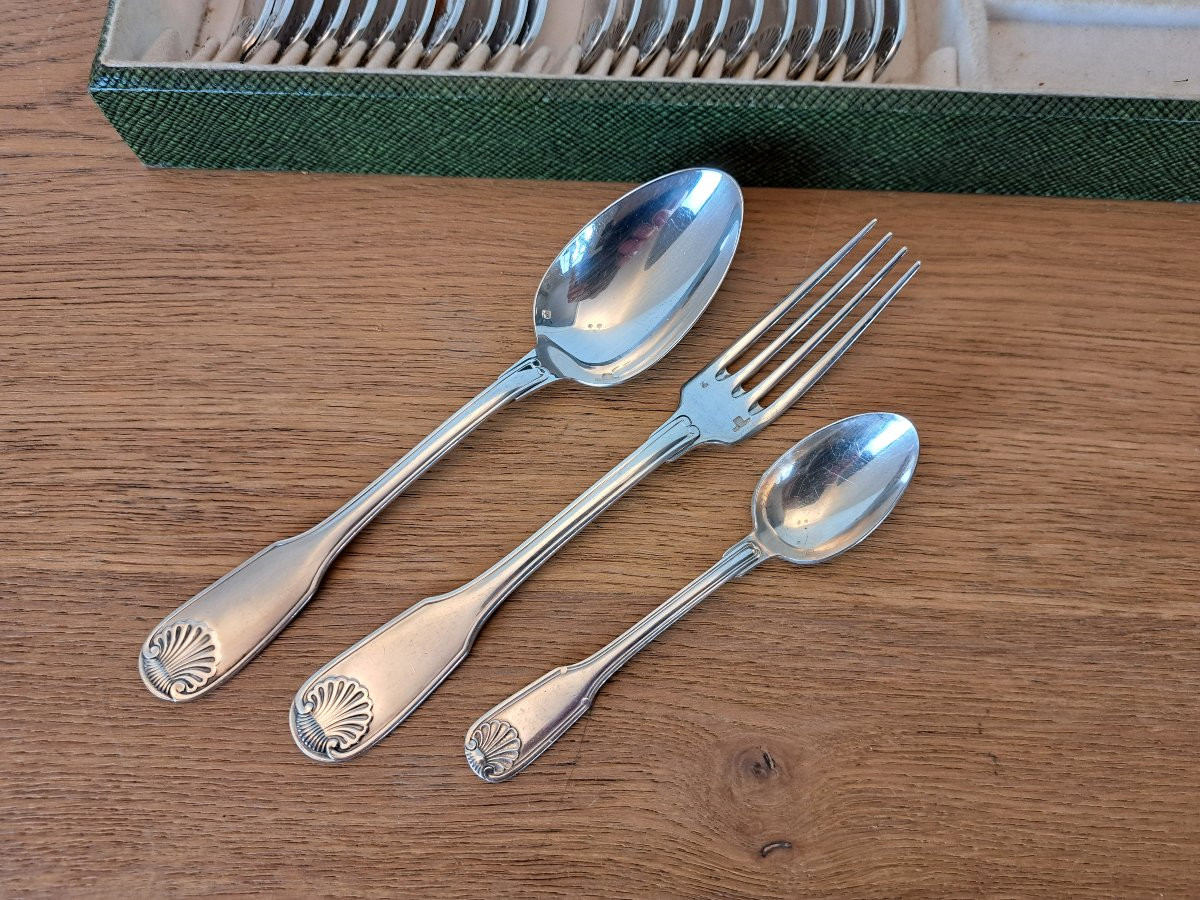 Christofle, Vendôme Model, 36-piece Cutlery Set, 20th Century. -photo-2