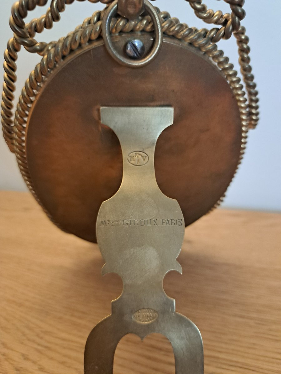 Maison Alphonse Giroux , Miroir de table , Bronze , XIX°. -photo-4