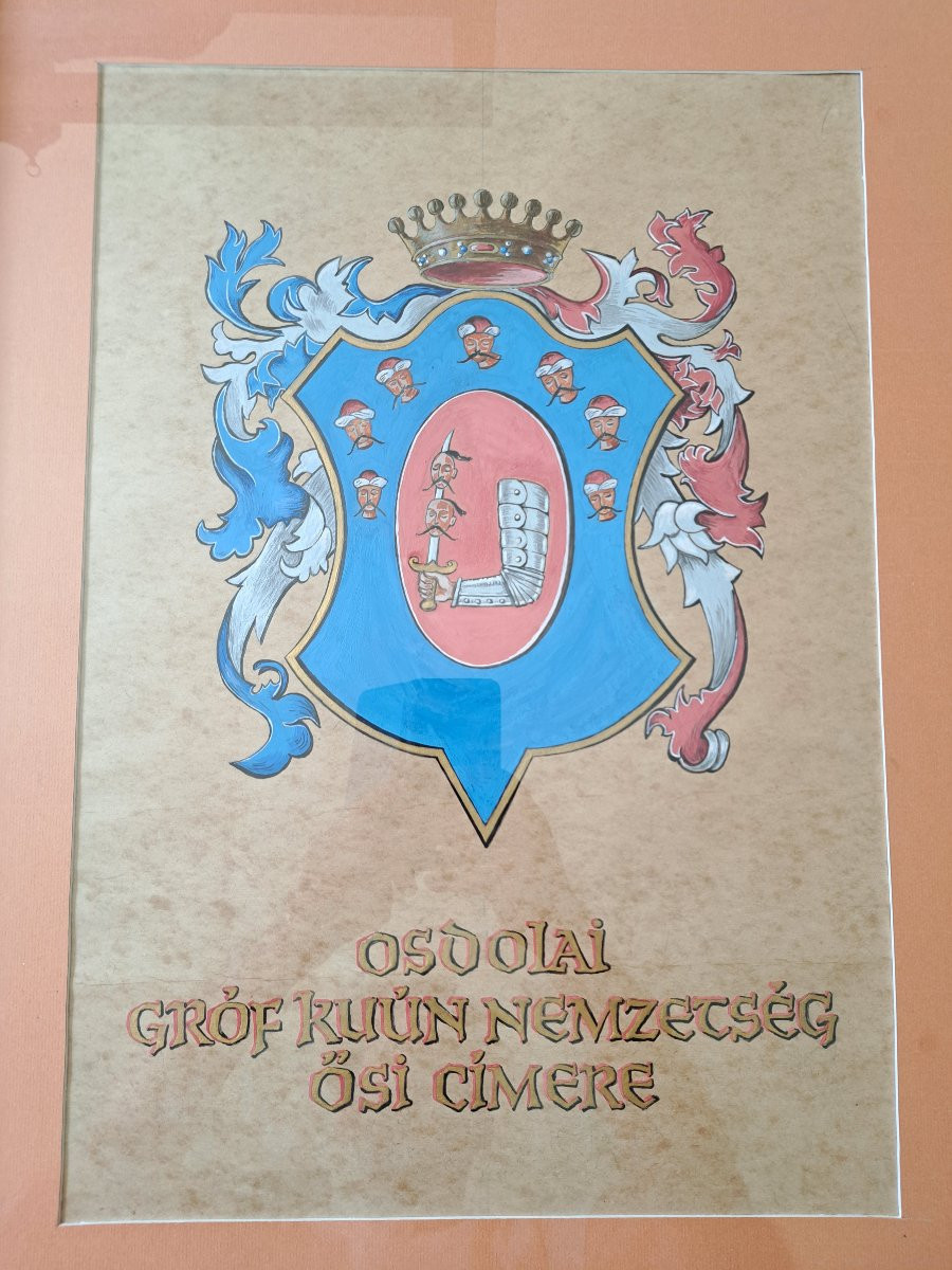 Kuun d'Osdola Family, Coat Of Arms, Gouache On Paper, 20th Century. -photo-3
