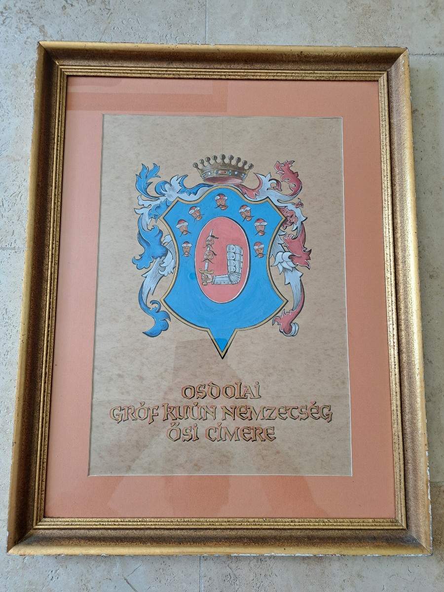 Kuun d'Osdola Family, Coat Of Arms, Gouache On Paper, 20th Century. 
