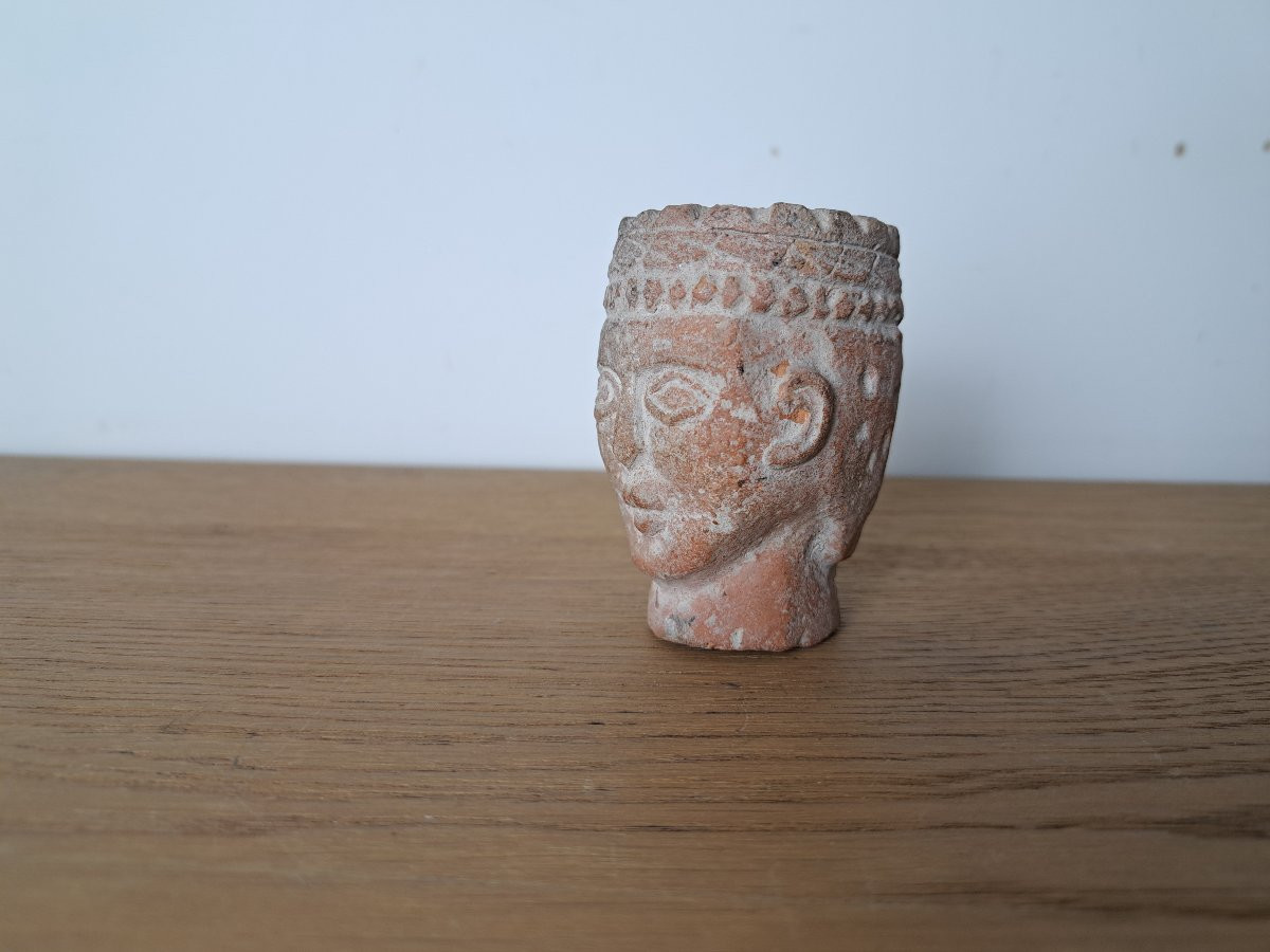 Tête en terre cuite , Antique , à identifier . -photo-6