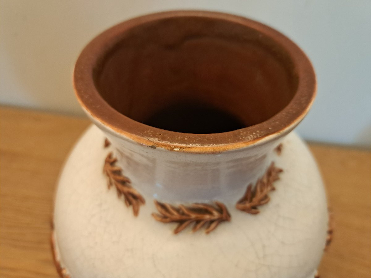 Vase With Animals, Ceramic, To Be Identified, 20th Century. -photo-3